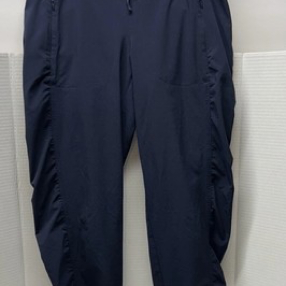 ATHLETA BALI BLUE ATHLETIC CINCH ANKLE JOGGERS PANTS Size 10 - Picture 1 of 3